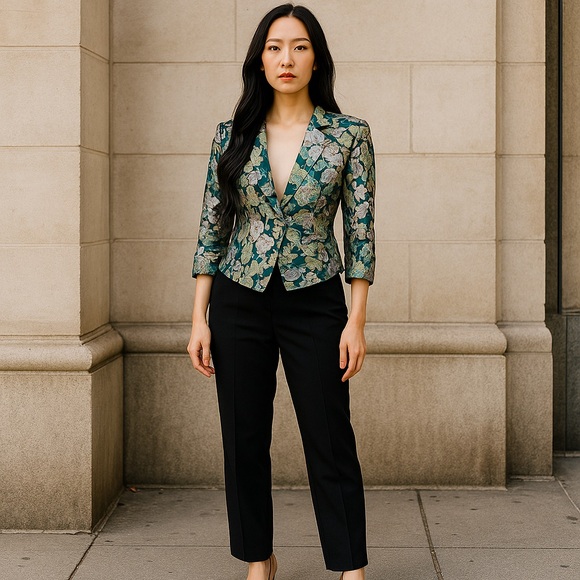 NWT ETCETERA Blazer In Bloom Print, size 2 - Picture 2 of 16